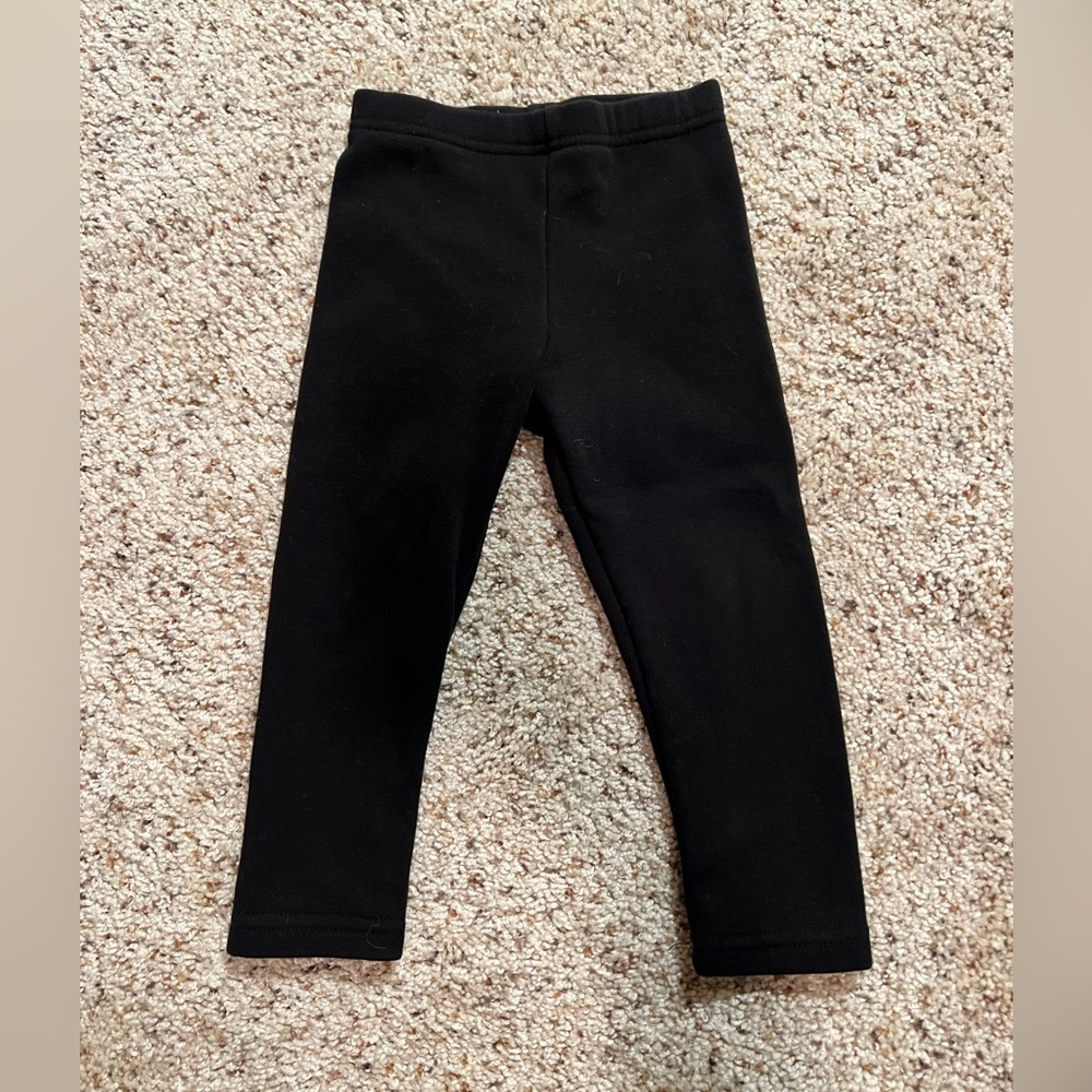 Like new, Carters, black, fleece-lined leggings. Gender Neutral.